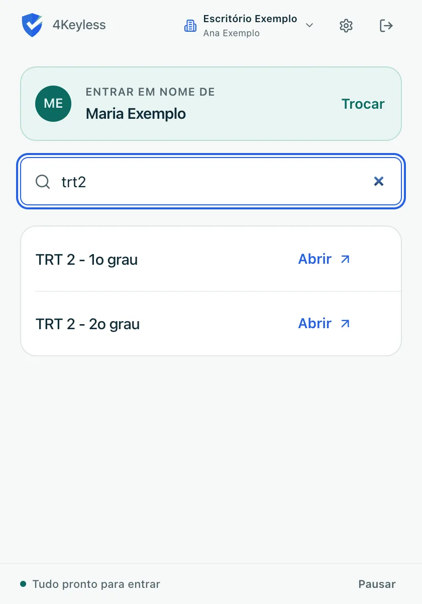 busca preenchida com um termo e a lista filtrada com poucos destinos